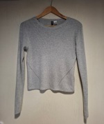 Damski krótki sweter sweterek H&M Divided S M szary