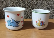 Stare małe kubeczki bez ucha 2 sztuki