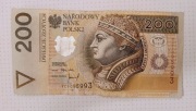 Banknot 200 zł seria YC1095993 z rosnącą czcionką! 