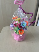 Rękodzieło - Kolorowy Bukiet Kwiatów z Drucików Kreatywnych DIY w Doniczce