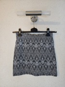 Czarno-biała obcisła spódnica mini, azteckie wzory