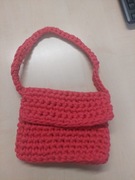 Koralowa torebka handmade na ramię