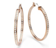 Kolczyki Swarovski Kreole Sommerset koła 3,5 cm Rose Gold nowe