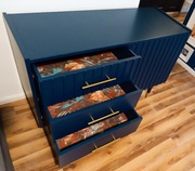 Komoda PRL odnowiona - granatowy NewColour