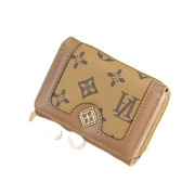 Portfel damski beżowy z modnym wzorem mały