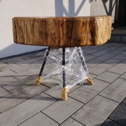 Stolik kawowy plaster drewna 