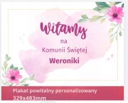 Tablica powitalna na Komunię Świętą – plakat A3+ z personalizacją imienia