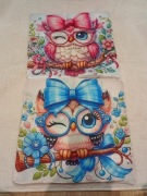 2 poszewki na poduszki 45x45 cm sowy