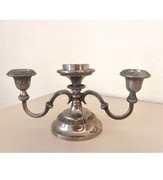 Elegancki posrebrzany stary świecznik platerowany srebrem, angielski Anglia