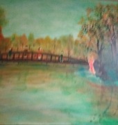 Obraz na płótnie 40x50 , recznie mal . Sygnowany 