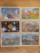 Drewniane puzzle dla dzieci w wieku od 3 do 8 lat, 6 sztuk po 30 elementów