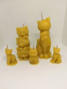 Zestaw świec kotów, kotków, kotki, kot, koty kociara, kociarz wosk pszczeli