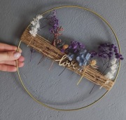 Wiosenny Wianek na drzwi rękodzieło idealny na prezent rustykalny  love