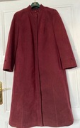 Płaszcz 42 DŁUGI 2w1 bordo świetna imitacja skóry zamszowej XL