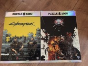 Pudełko wraz torebką po puzzlach Cyberpunk2077 Wiedzmin  