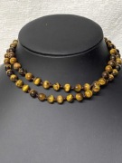 Śliczny naszyjnik z kamienia naturalnego pozłacane zapięcie 65 cm