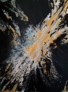 Obraz ręcznie malowany 30x40 Core Event I abstrakcja czarny złoto 