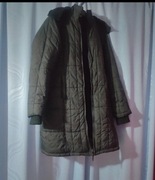 Długa ciepła zimowa czarna kurtka z polarem M\L