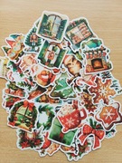 naklejki mix 50 szt zimowo świąteczne mega kolorowe scrapbooking
