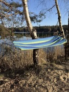 Hamak jednoosobowy ogrodowy turystyczny podróżny lekki z pokrowcem