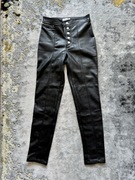 Czarne damskie legginsy ze skóry H&M