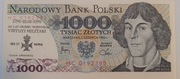 Banknot 1000 zł z 1 czerwca 1982 z nadrukiem 
