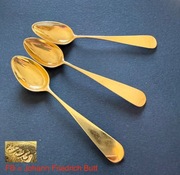 Łyżeczki złocone srebro 3 szt. 1840 rok J.F. Butt Brema