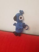 amigurumi niebieska papuga 15cm