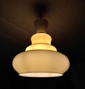 Lampa wisząca klosz Polam, Wieliczka, lata 60
