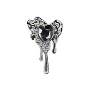Ozdoby 3d, biżuteria z cyrkoniami, charms - heart, gothic, 1szt.