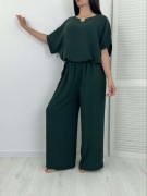 Komplet bluzka spodnie zestaw luźny wygodny zielony 4XL