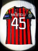 (M) Balotelli #45 Milan 2013/2014 Vintage Domowa Koszulka Liga Mistrzów