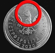 1 ZŁOTY 2020 MONETA DESTRUKT [BRAK KORONY]