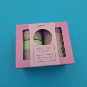 Zestaw 10 Taśm Washi Tape AVEC – Motyw Kwiatowy (50 metrów)