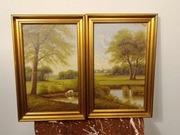 2 stary obraz na płótnie sygnowany .