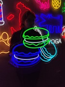 Makaron Neon Ozdoba na Ścianę. Wystrój Kawiarni na Ścianę Lub Gablotę