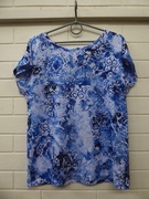 Bluzka krótki rękaw, błękitno-biała rozmiar L