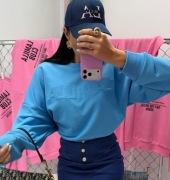 BLUZA LA MILLA NIEBIESKA NOWA TŁOCZONY NAPIS OVERSIZE r. UNIWERSALNY