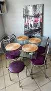 Stół kuchenny +4 krzesła+2taborety