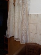 Firanki białe siatkowe z podlłużnym wzorem - 2 szt