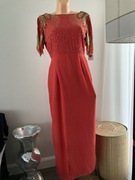 virgos longue asos sukienka uk 14 eu 42 czerwona złota cekiny wesele 