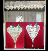 Szydełkowe zawieszki/ozdoby Serduszka 2 sztuki (a+b)