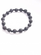 Męska klasyczna bransoletka kamienie lawy lawa 