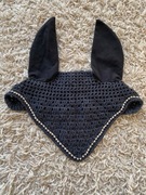 Nauszniki dla konia zdobione grafitowe full 