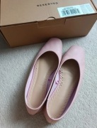 Baleriny Reserved 38 skórzane skóra naturalna pudrowy róż zara H&M 