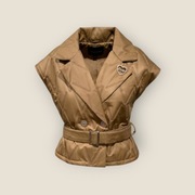 Pikowana kamizelka włoska z paskiem i broszką, uniwersalna, nowość