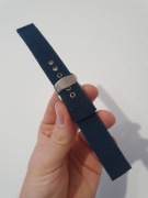 Pasek do zegarka 18 mm mocny nylon granatowy navy blue srebrna klamra motyl