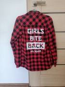 Czerwona koszula w kratę z nadrukiem xs yfl Reserved girls bite back