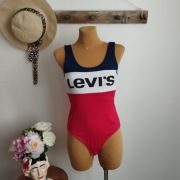 Strój kąpielowy damski Levi’s S/M – granatowo-biało-czerwony, jak nowy