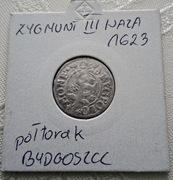 Półtorak 1623r. Zygmunt III Waza. Srebro.